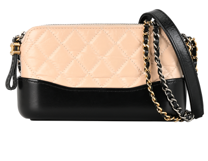 Gabrielle Wallet On Chain, &pound;1,600, Handbags, Beige/Black, Leather, Front view